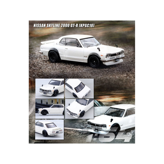 Nissan Skyline 2000 GT-R (KPGC10) RHD (Right Hand Drive) White 1/64 Diecast Model Car by Inno Models-Inno Models-ModelCars.com