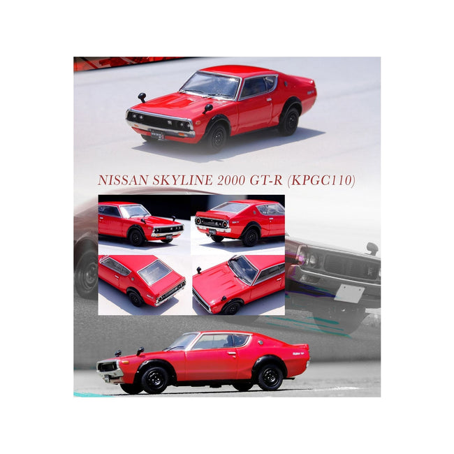 Nissan Skyline 2000 GT-R (KPGC110) RHD (Right Hand Drive) Red 1/64 Diecast Model Car by Inno Models-Inno Models-ModelCars.com
