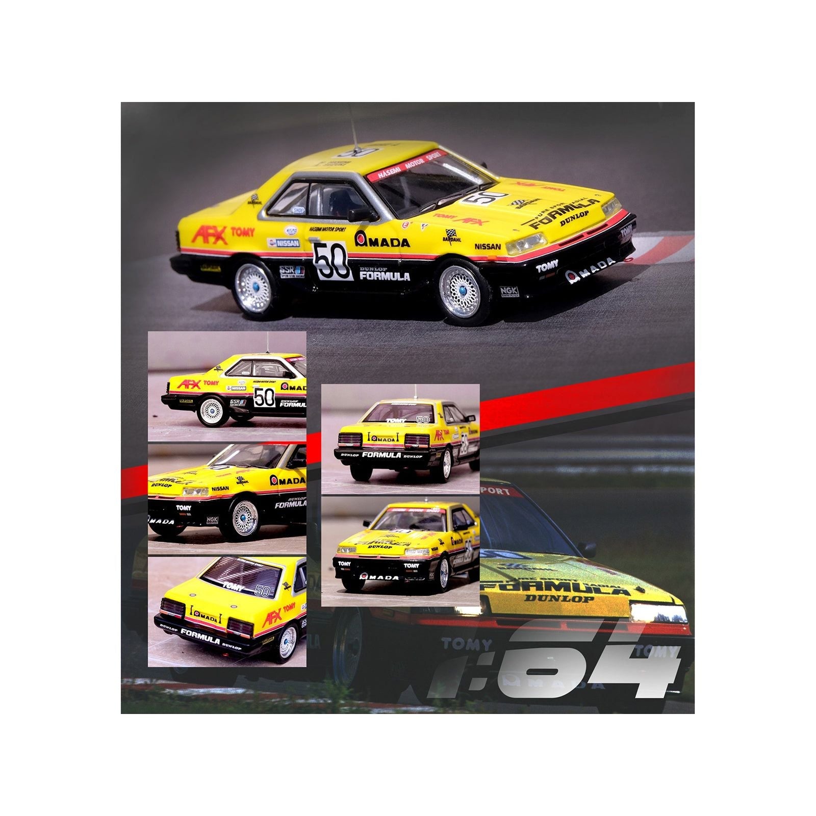 Nissan Skyline 2000 RS - X Turbo (DR30) RHD (Right Hand Drive) 50 Masahiro Hasemi - Aguri Suzuki "Hasemi Motorsport Dunlop" "All Japan Touring Car Championship" (1987) 1/64 Diecast Model Car by Inno Models - Inno Models - ModelCars.com