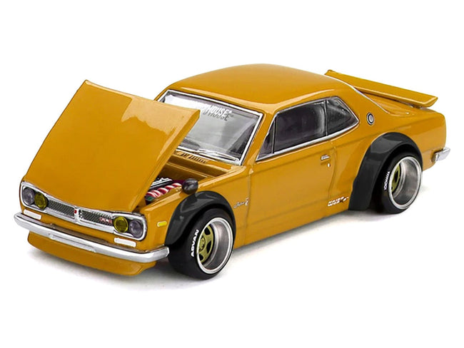 Nissan Skyline 2000GT-R (KPGC10) RHD (Right Hand Drive) "Kaido Street V2" Yellow (Designed by Jun Imai) "Kaido House" Special 1/64 Diecast Model Car by Mini GT-Mini GT-ModelCars.com