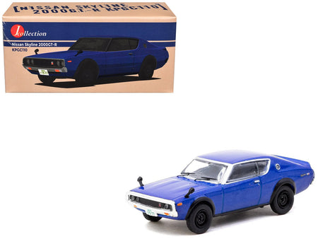Nissan Skyline 2000GT-R KPGC110 RHD (Right Hand Drive) Blue Metallic "J Collection" Series 1/64 Diecast Model by Tarmac Works-Tarmac Works-ModelCars.com