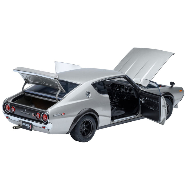 Nissan Skyline 2000GT-R (KPGC110) Tuned Version RHD (Right Hand Drive) Silver Metallic 1/18 Model Car by Autoart-Autoart-ModelCars.com