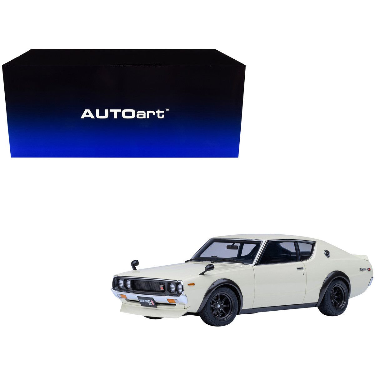 Nissan Skyline 2000GT-R (KPGC110) Tuned Version RHD (Right Hand Drive) White 1/18 Model Car by Autoart-Autoart-ModelCars.com