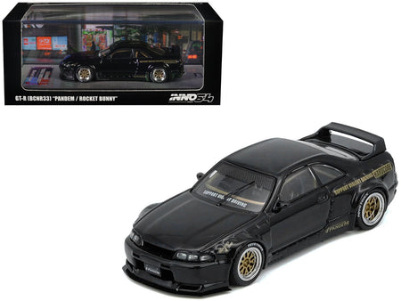 Nissan Skyline GT-R (BCNR33) RHD (Right Hand Drive) "Pandem - Rocket Bunny" Black 1/64 Diecast Model Car by Inno Models-Inno Models-ModelCars.com