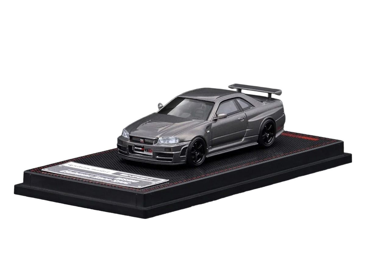 Nissan Skyline GT-R (BNR34) Nismo CRS RHD (Right Hand Drive) Gray Metallic 1/64 Diecast Model Car by Ignition Model-Ignition Model-ModelCars.com