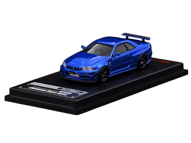 Nissan Skyline GT-R (BNR34) Nismo RHD (Right Hand Drive) Blue Metallic 1/64 Diecast Model Car by Ignition Model-Ignition Model-ModelCars.com