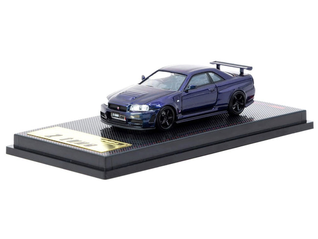 Nissan Skyline GT-R (BNR34) Z-Tune Nismo RHD (Right Hand Drive) Midnight Purple III Metallic 1/64 Diecast Model Car by Ignition Model-Ignition Model-ModelCars.com