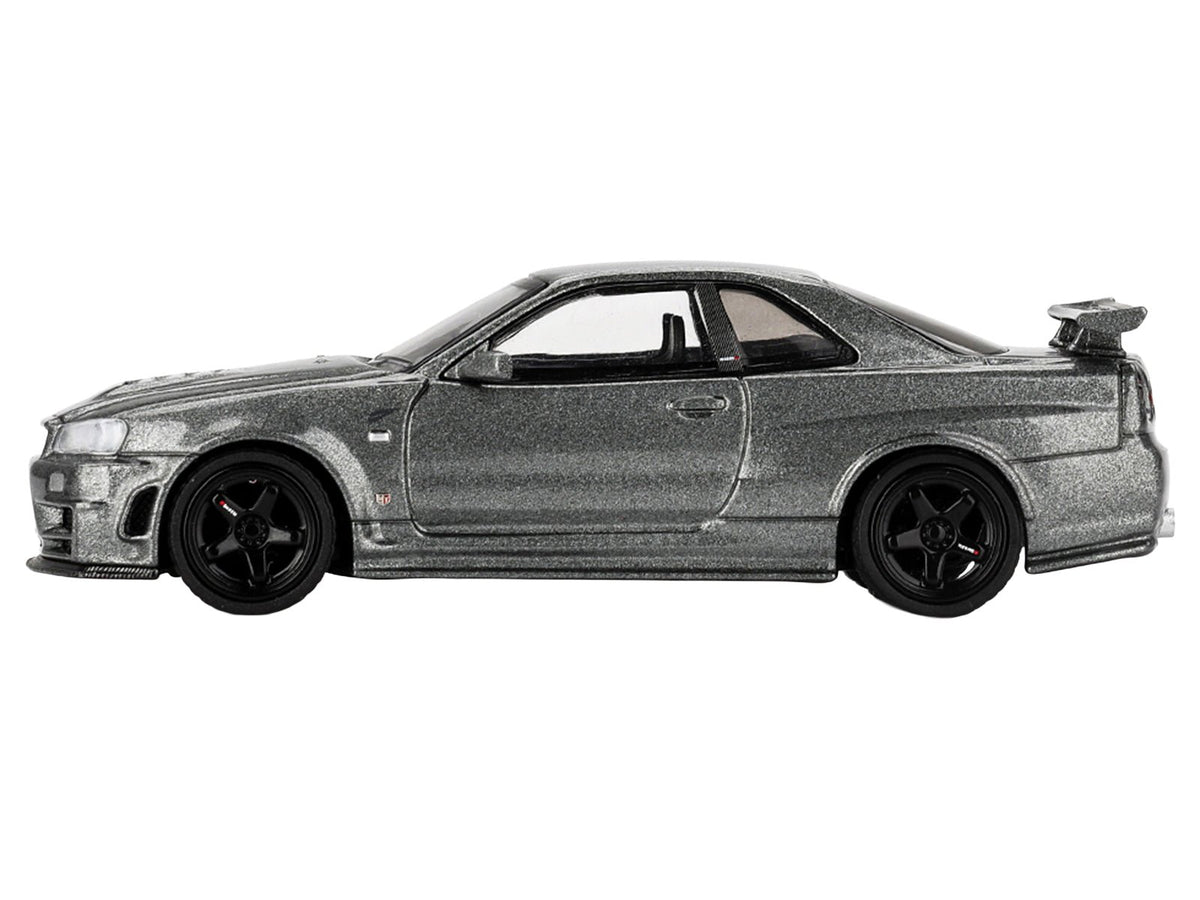 Nissan Skyline GT-R (NISMO BNR34 CRS Version) RHD (Right Hand Drive) Dark Metal Gray Metallic Limited Edition 1/64 Diecast Model Car by Mini GT-Mini GT-ModelCars.com