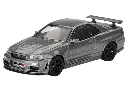 Nissan Skyline GT-R (NISMO BNR34 CRS Version) RHD (Right Hand Drive) Dark Metal Gray Metallic Limited Edition 1/64 Diecast Model Car by Mini GT-Mini GT-ModelCars.com