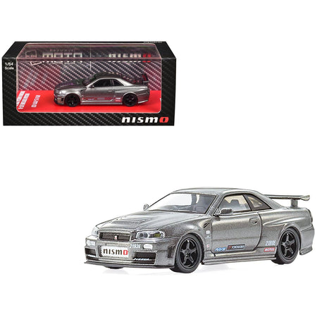 Nissan Skyline GT-R Nismo (BNR34) RHD (Right Hand Drive) Gray Metallic 1/64 Diecast Model Car by Kyosho-Kyosho-ModelCars.com