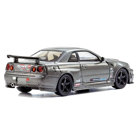 Nissan Skyline GT-R Nismo (BNR34) RHD (Right Hand Drive) Gray Metallic 1/64 Diecast Model Car by Kyosho-Kyosho-ModelCars.com