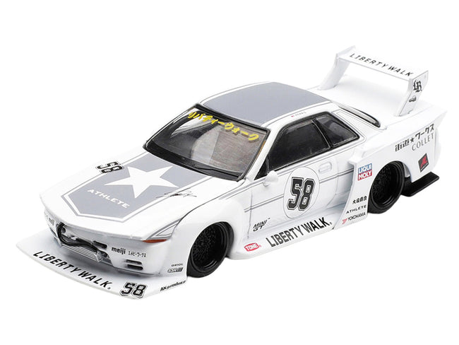 Nissan Skyline GT-R (R32) RHD (Right Hand Drive) #58 "Kaido Works" White with Gray Graphics "Tokyo Auto Salon 2025" Limited Edition 1/64 Diecast Model Car by Mini GT-Mini GT-ModelCars.com