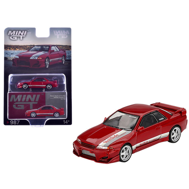 Nissan Skyline GT-R (R32) RHD (Right Hand Drive) "Veilside Combat C-I" Gem Red Metallic Limited Edition 1/64 Diecast Model Car by Mini GT-Mini GT-ModelCars.com