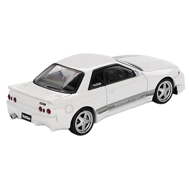 Nissan Skyline GT-R (R32) RHD (Right Hand Drive) "Veilside Combat C-I" White with Gray Stripes Limited Edition 1/64 Diecast Model Car by Mini GT-Mini GT-ModelCars.com