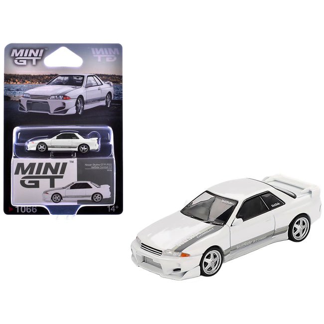 Nissan Skyline GT-R (R32) RHD (Right Hand Drive) "Veilside Combat C-I" White with Gray Stripes Limited Edition 1/64 Diecast Model Car by Mini GT-Mini GT-ModelCars.com