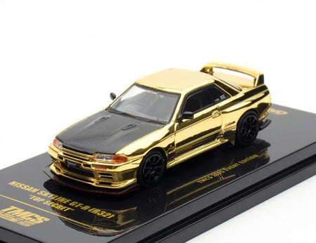 Nissan Skyline GT-R (R32) "Top Secret" RHD (Right Hand Drive) Chrome Gold with Carbon Hood "The Model Car Show Malaysia 2025 Event Edition" 1/64 Diecast Model Car by Inno Models-Inno Models-ModelCars.com