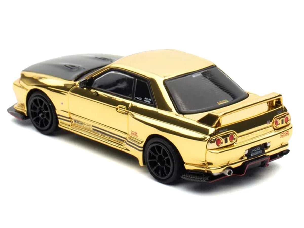Nissan Skyline GT-R (R32) "Top Secret" RHD (Right Hand Drive) Chrome Gold with Carbon Hood "The Model Car Show Malaysia 2025 Event Edition" 1/64 Diecast Model Car by Inno Models-Inno Models-ModelCars.com