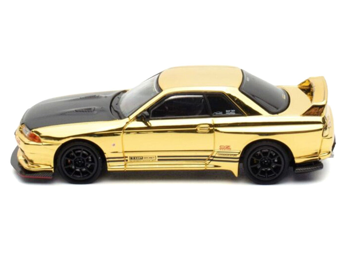 Nissan Skyline GT-R (R32) "Top Secret" RHD (Right Hand Drive) Chrome Gold with Carbon Hood "The Model Car Show Malaysia 2025 Event Edition" 1/64 Diecast Model Car by Inno Models-Inno Models-ModelCars.com