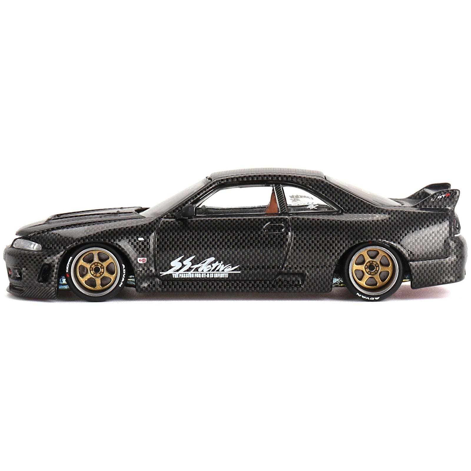 Nissan Skyline GT - R (R33) "Active Carbon R" RHD (Right Hand Drive) Carbon Black (Designed by Jun Imai) "Kaido House" Special 1/64 Diecast Model Car by Mini GT - Mini GT - ModelCars.com