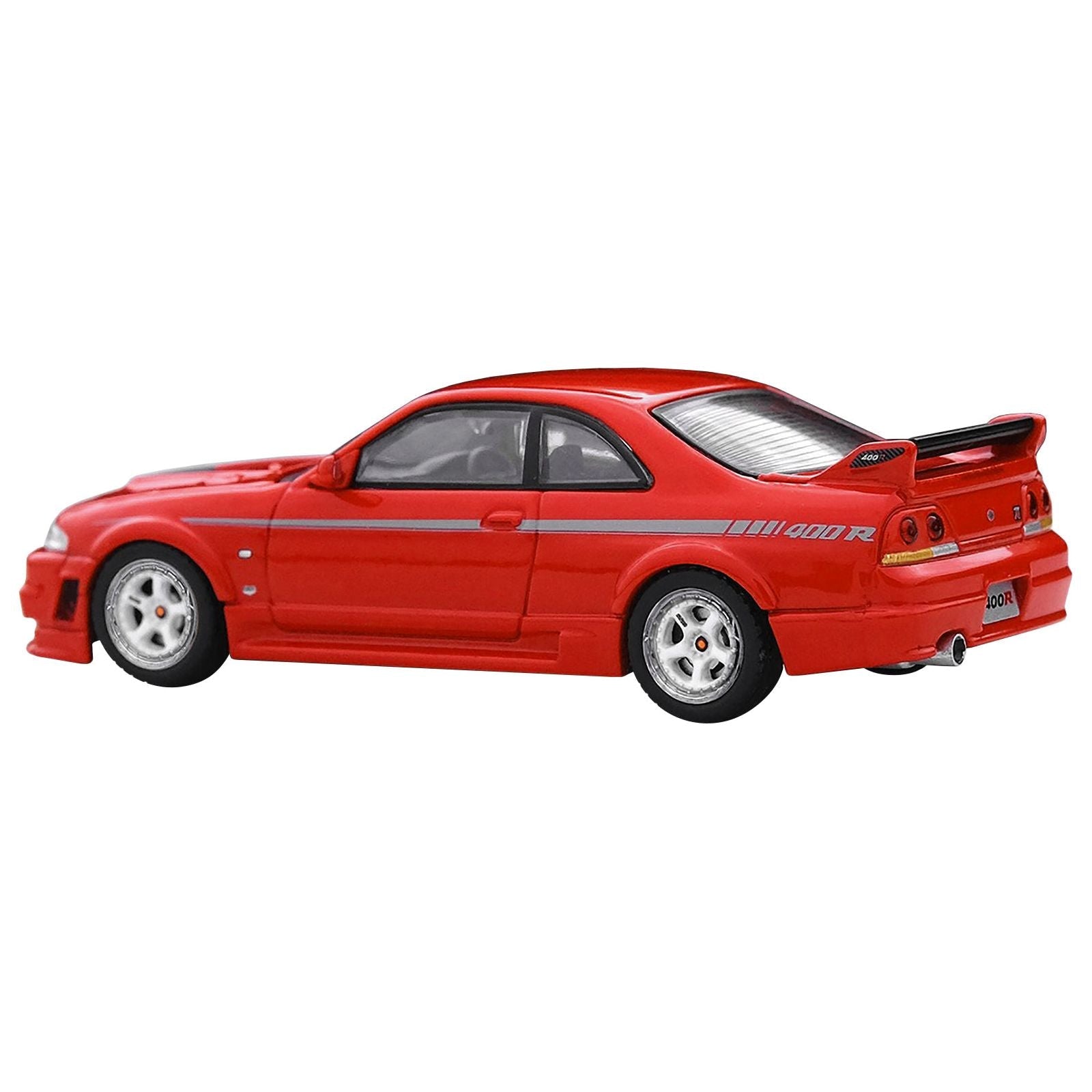 Nissan Skyline GT - R (R33) Nismo 400R RHD (Right Hand Drive) Super Clear Red II with Silver Stripes 1/64 Diecast Model Car by Inno Models - Inno Models - ModelCars.com