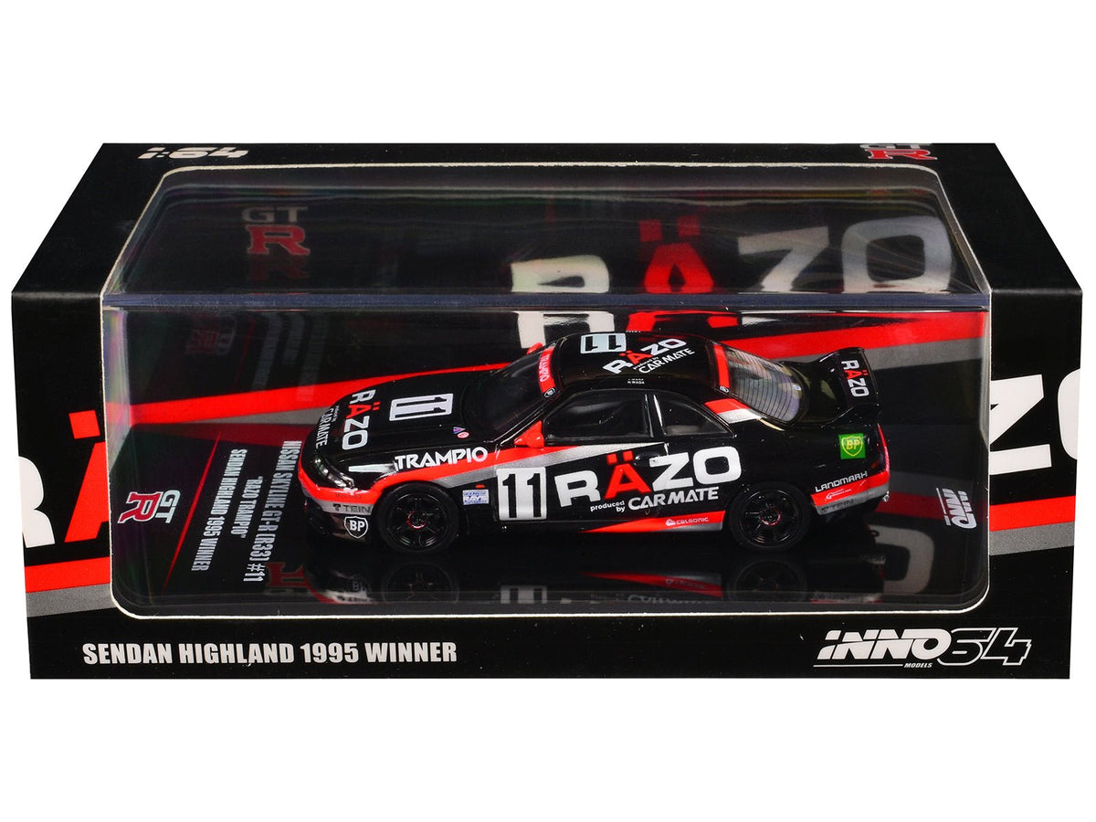 Nissan Skyline GT-R (R33) RHD (Right Hand Drive) #11 "Razo Trampio" N1 Super Endurance Series "Sedan Highland" (1995) 1/64 Diecast Model Car by Inno Models-Inno Models-ModelCars.com