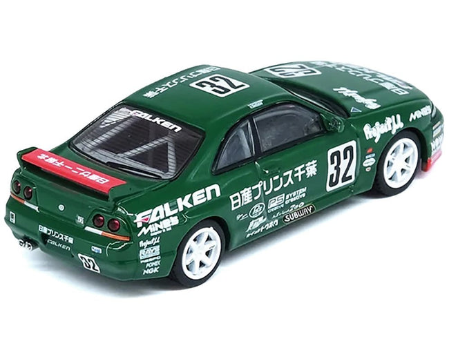 Nissan Skyline GT-R (R33) RHD (Right Hand Drive) #32 "Prince Chiba Falken" N1 Super Endurance Series "Tokachi 24 Hours" (1996) 1/64 Diecast Model Car by Inno Models-Inno Models-ModelCars.com