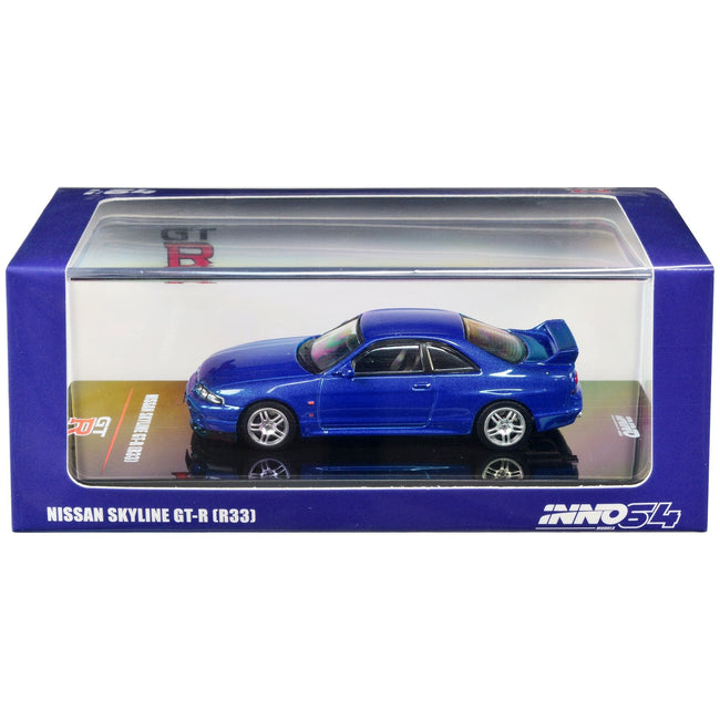 Nissan Skyline GT - R (R33) RHD (Right Hand Drive) Bayside Blue Metallic 1/64 Diecast Model Car by Inno Models - Inno Models - ModelCars.com