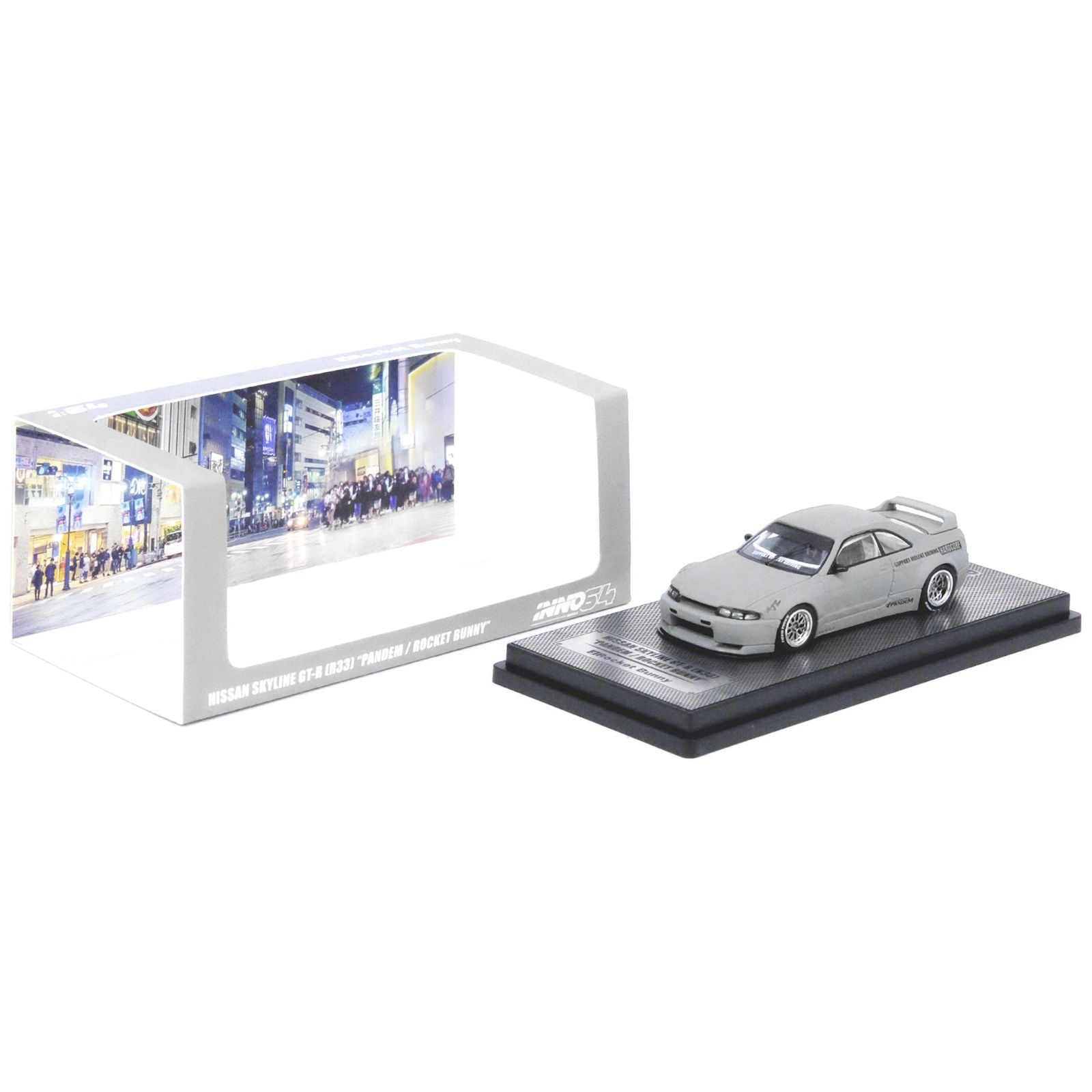 Nissan Skyline GT - R (R33) RHD (Right Hand Drive) Cement Matt Gray "Pandem - Rocket Bunny" 1/64 Diecast Model Car by Inno Models - Inno Models - ModelCars.com