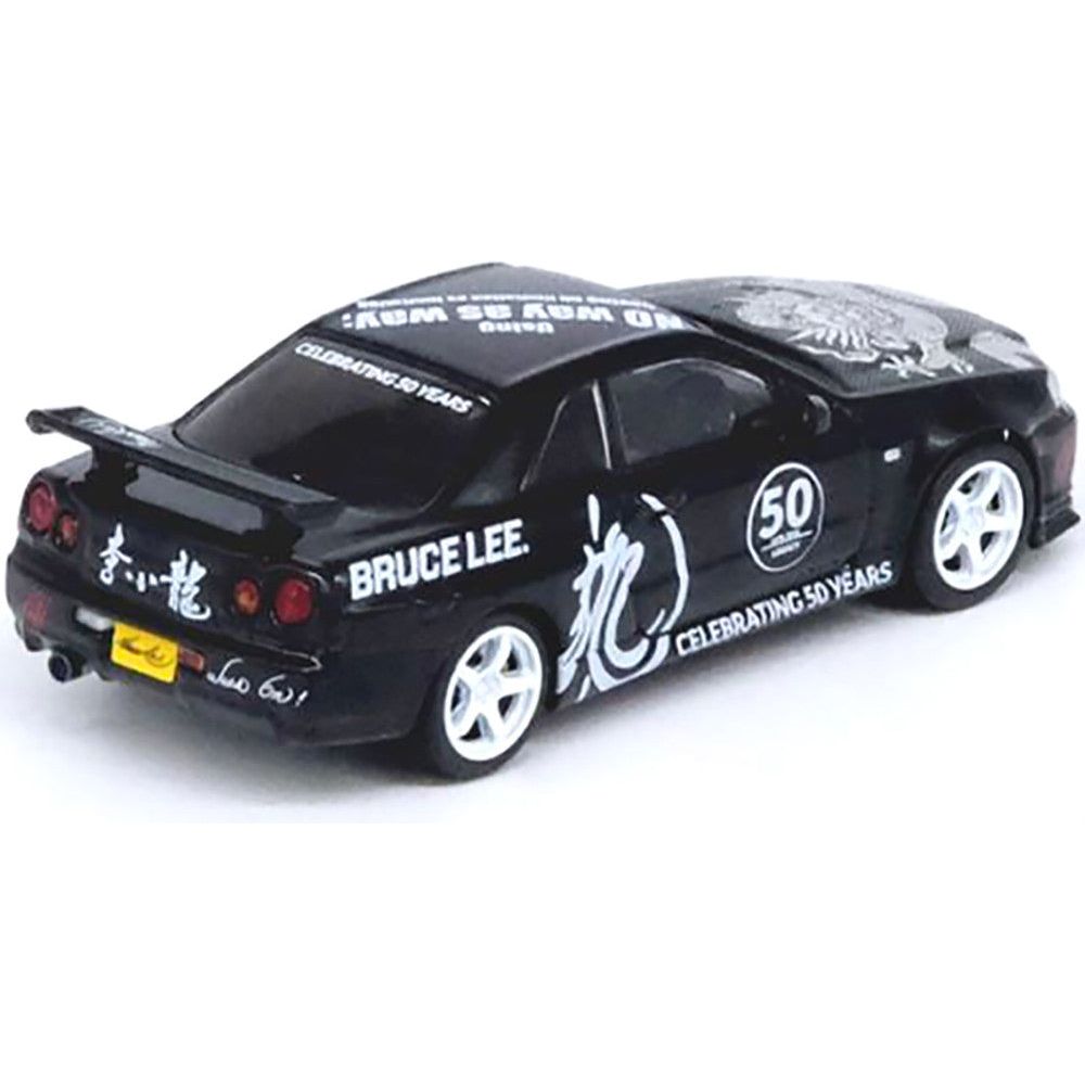 Nissan Skyline GT-R (R34) RHD (Right Hand Drive) Black "Bruce Lee Legacy 50 Year Anniversary" 1/64 Diecast Model Car by Inno Models-Inno Models-ModelCars.com