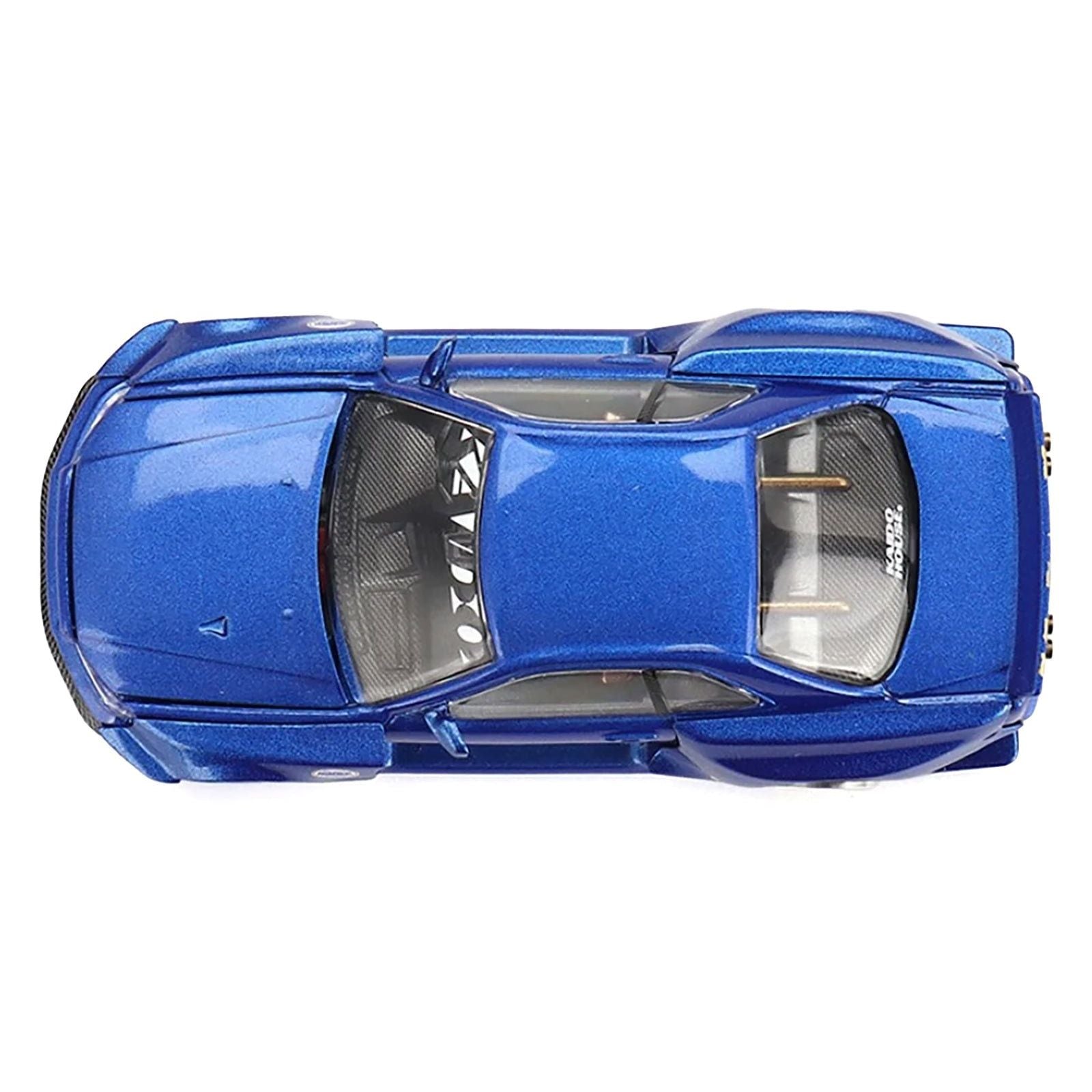 Nissan Skyline GT - R (R34) "SHINJUKU V2 Aero" RHD (Right Hand Drive) Blue Metallic (Designed by Jun Imai) "Kaido House" Special 1/64 Diecast Model Car by Mini GT - Mini GT - ModelCars.com