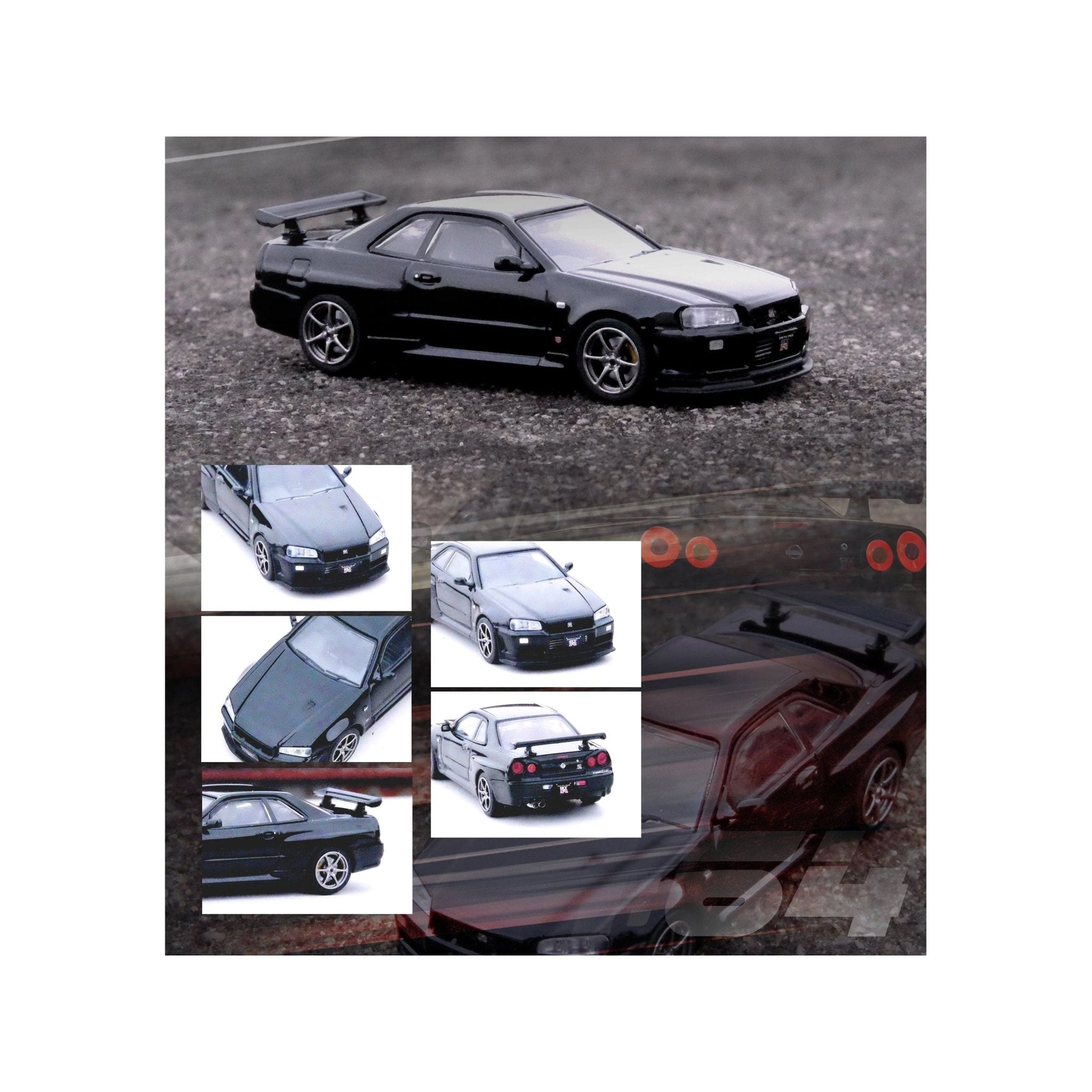 Nissan Skyline GT - R (R34) V - SPEC II RHD (Right Hand Drive) Black 1/64 Diecast Model Car by Inno Models - Inno Models - ModelCars.com