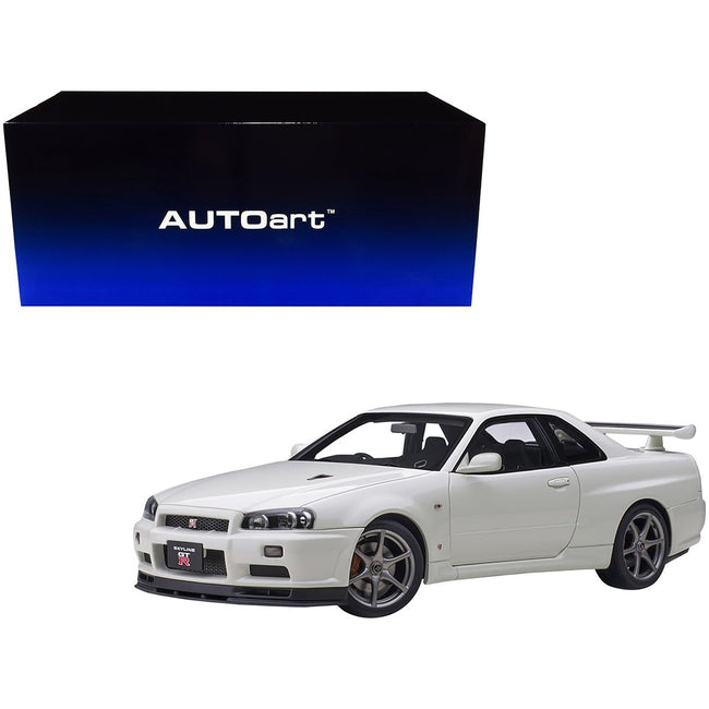 Nissan Skyline GT - R (R34) V - Spec II RHD (Right Hand Drive) White Pearl 1/18 Model Car by Autoart - Autoart - ModelCars.com
