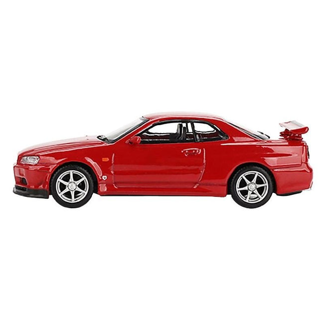 Nissan Skyline GT-R (R34) V-Spec RHD (Right Hand Drive) Active Red Limited Edition 1/64 Diecast Model Car by Mini GT-Mini GT-ModelCars.com