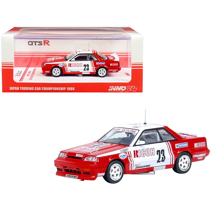 Nissan Skyline GTS-R (R31) RHD (Right Hand Drive) 23 "Ricoh" JTC Japanese Touring Car Championship (1988) 1/64 Diecast Model Car by Inno Models-Inno Models-ModelCars.com