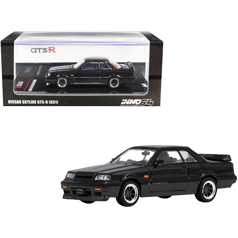 Nissan Skyline GTS-R (R31) RHD (Right Hand Drive) Black Metallic and Gun Metal Gray 1/64 Diecast Model Car by Inno Models-Inno Models-ModelCars.com