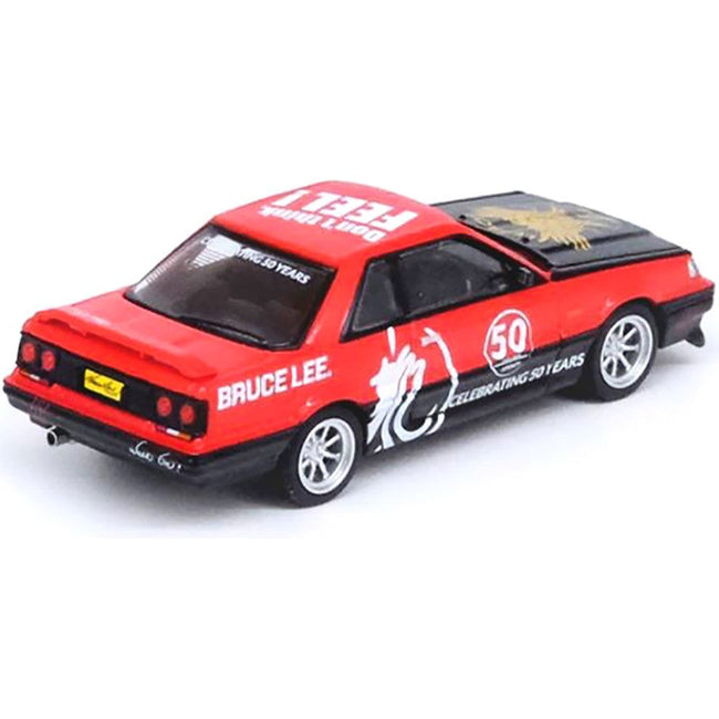 Nissan Skyline GTS - R (R31) RHD (Right Hand Drive) Red with Black Hood "Bruce Lee Legacy 50 Year Anniversary" 1/64 Diecast Model Car by Inno Models - Inno Models - ModelCars.com