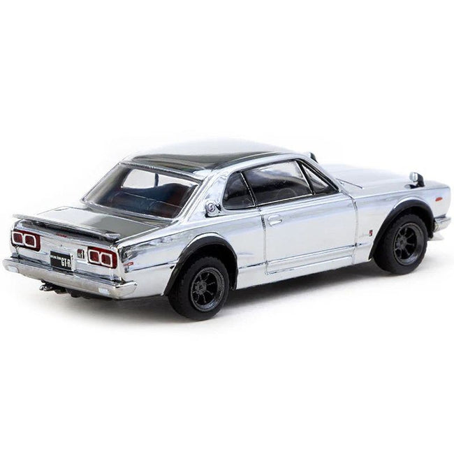 Nissan Skyline HT 2000GT-R RHD (Right Hand Drive) Silver Chrome "Japan Special Edition" "Global64" Series 1/64 Diecast Model Car by Tarmac Works-Tarmac Works-ModelCars.com