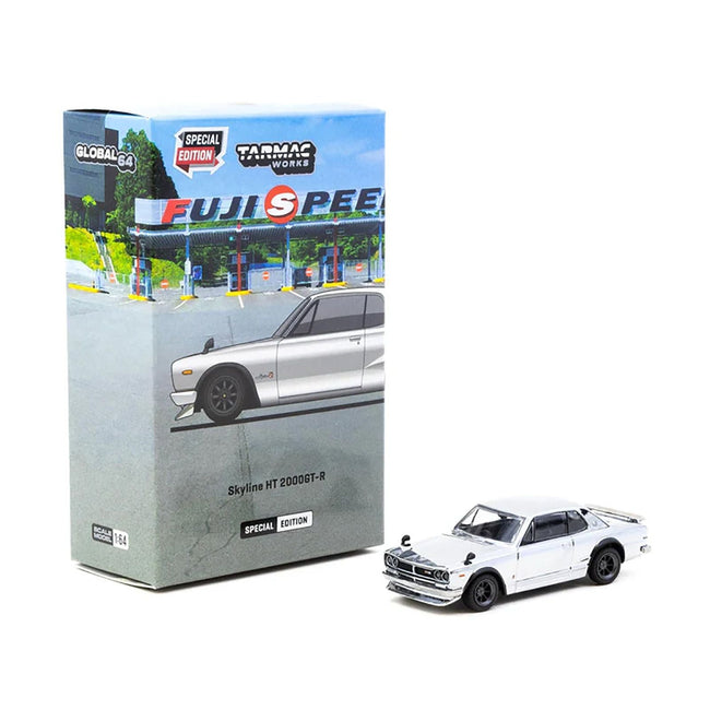 Nissan Skyline HT 2000GT-R RHD (Right Hand Drive) Silver Chrome "Japan Special Edition" "Global64" Series 1/64 Diecast Model Car by Tarmac Works-Tarmac Works-ModelCars.com