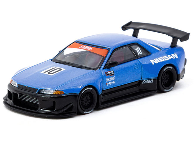 Nissan Skyline (R32) Widebody RHD (Right Hand Drive) #10 "Tarmac Works 10th Anniversary" Blue Metallic "Global64" 1/64 Diecast Model Car by Tarmac Works-Tarmac Works-ModelCars.com