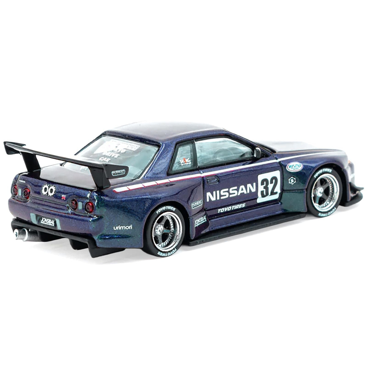Nissan Skyline (R32) Widebody RHD (Right Hand Drive) #32 "Jonsibal Design Works" Midnight Purple Metallic "Global64" Series 1/64 Diecast Model by Tarmac Works-Tarmac Works-ModelCars.com