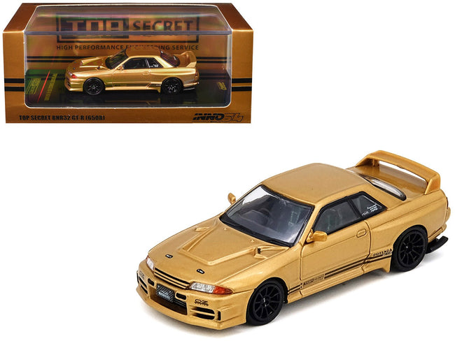 Nissan Skyline "Top Secret" BNR32 GT-R (650R) RHD (Right Hand Drive) Gold Metallic 1/64 Diecast Model Car by Inno Models-Inno Models-ModelCars.com