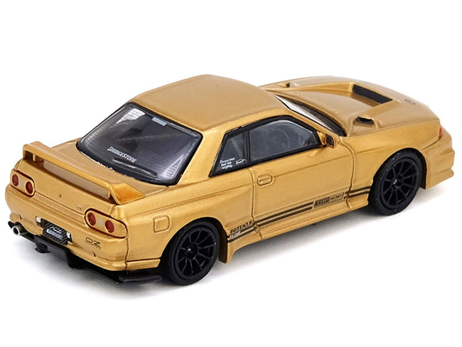 Nissan Skyline "Top Secret" BNR32 GT-R (650R) RHD (Right Hand Drive) Gold Metallic 1/64 Diecast Model Car by Inno Models-Inno Models-ModelCars.com
