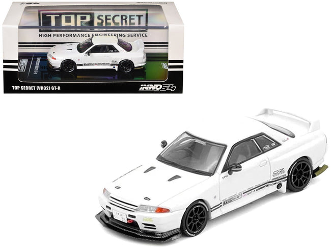 Nissan Skyline "Top Secret" (VR32) GT-R RHD (Right Hand Drive) White 1/64 Diecast Model Car by Inno Models-Inno Models-ModelCars.com