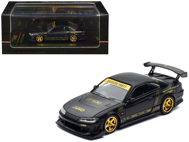 Nissan "Top Secret" Silvia (S15) RHD (Right Hand Drive) Matt Black with Carbon Hood "APA XPO 2025 Event Edition VIP Ticket Bundle" 1/64 Diecast Model Car by Inno Models-Inno Models-ModelCars.com