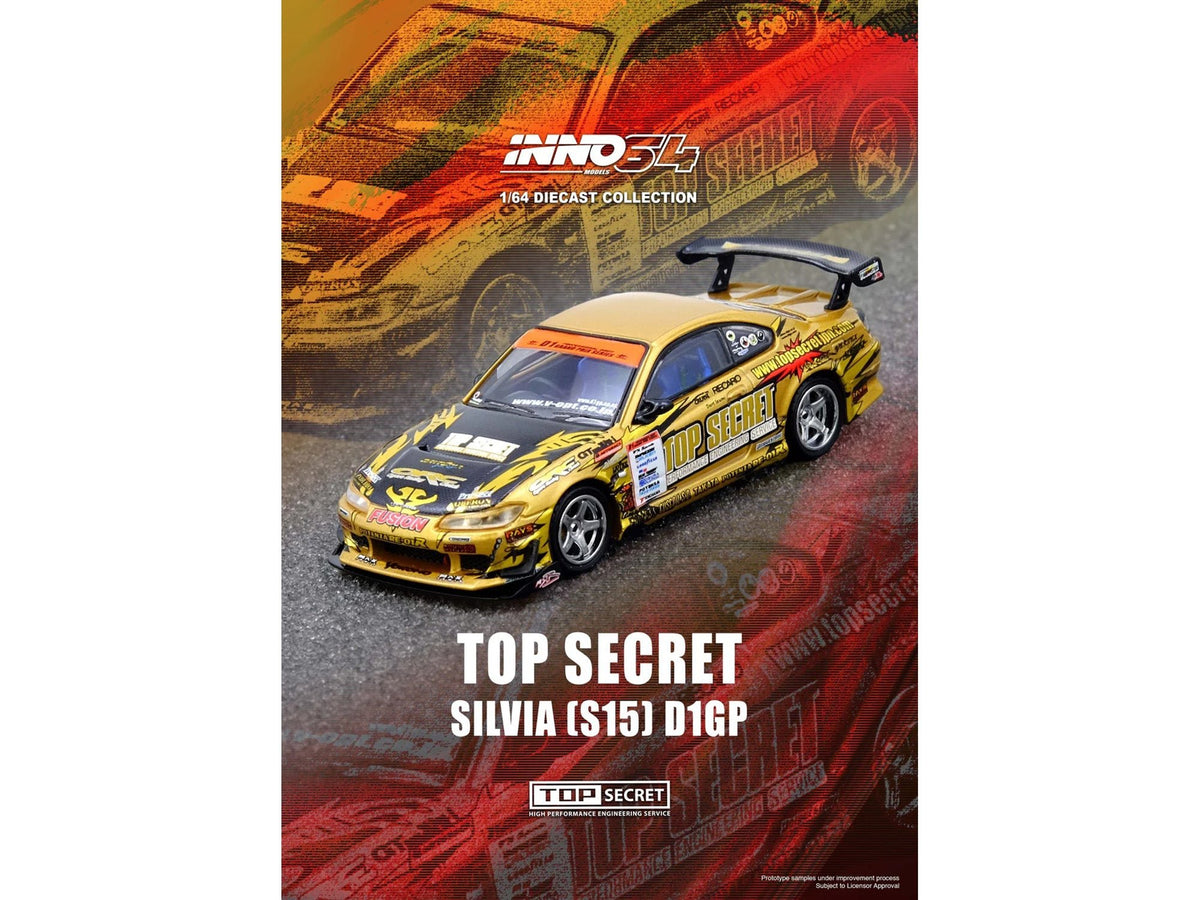 Nissan "Top Secret" Silvia (S15) RHD (Right Hand Drive) Ryuji Miki - Champion "D1 Grand Prix" (2004) 1/64 Diecast Model Car by Inno Models-Inno Models-ModelCars.com