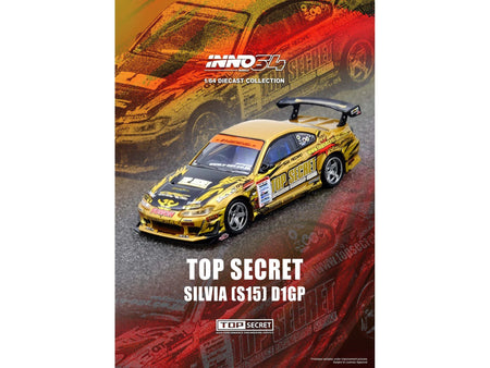 Nissan "Top Secret" Silvia (S15) RHD (Right Hand Drive) Ryuji Miki - Champion "D1 Grand Prix" (2004) 1/64 Diecast Model Car by Inno Models-Inno Models-ModelCars.com