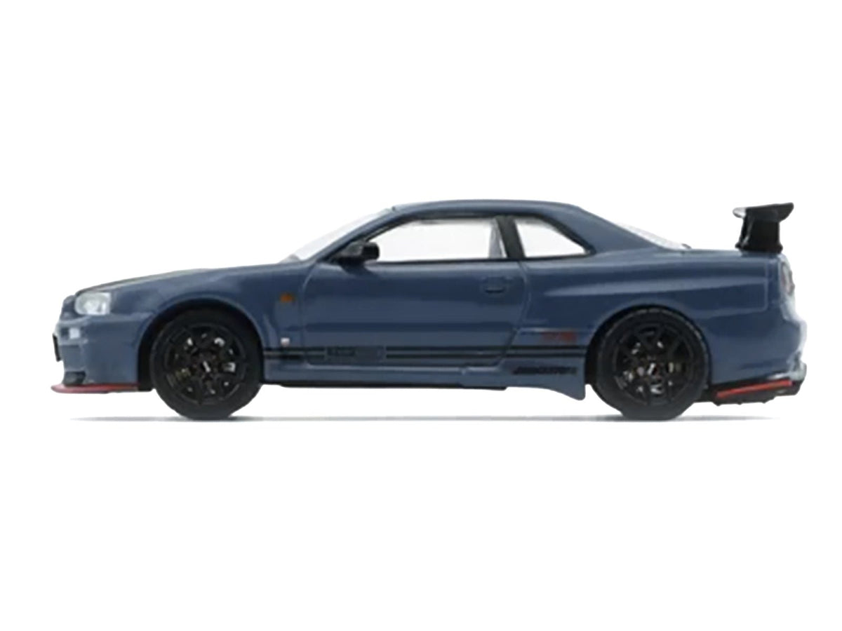 Nissan "Top Secret" Skyline GT-R (BNR34) RHD (Right Hand Drive) Stealth Gray with Carbon Hood "Tokyo Auto Salon 2026" 1/64 Diecast Model Car by BM Creations-BM Creations-ModelCars.com
