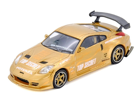 Nissan "Top Secret Thailand" 350Z RHD (Right Hand Drive) Gold Metallic with Graphics 1/64 Diecast Model Car by Inno Models-Inno Models-ModelCars.com
