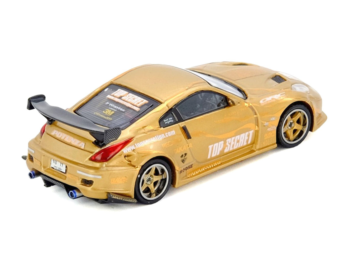 Nissan "Top Secret Thailand" 350Z RHD (Right Hand Drive) Gold Metallic with Graphics 1/64 Diecast Model Car by Inno Models-Inno Models-ModelCars.com