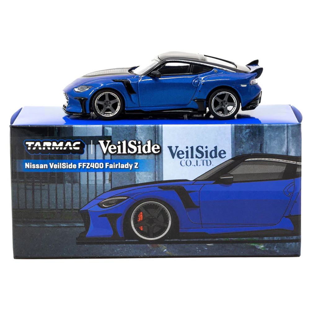 Nissan VeilSide FFZ400 Fairlady Z RHD (Right Hand Drive) Blue Metallic with Black Top "Global64" Series 1/64 Diecast Model by Tarmac Works-Tarmac Works-ModelCars.com